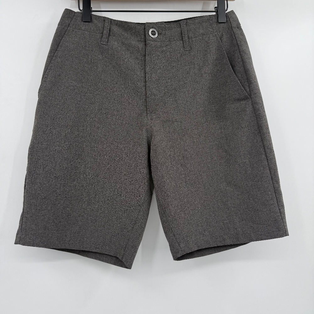 Volcom Shorts Men 28 Gray Surf Turf Hybrid Stretch Lightweight Flat Front Pocket